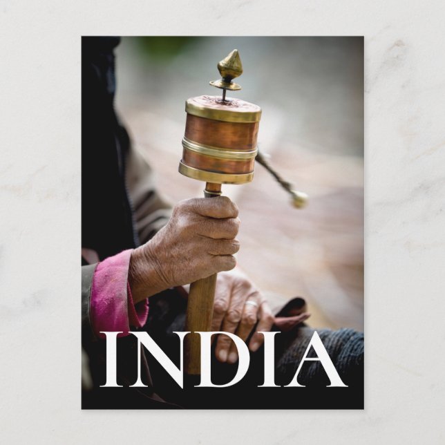 Postal Rueda de la oración, Ladakh, Cachemira (Anverso)