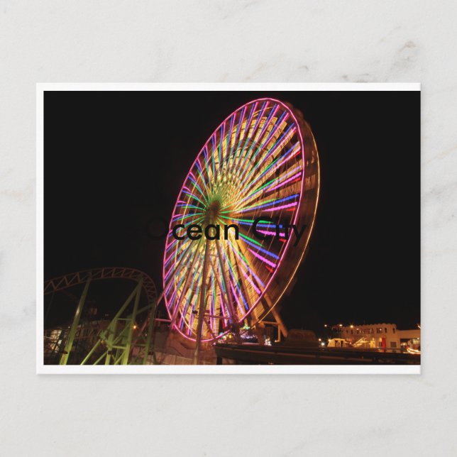 Postal Rueda de los ferris de Ocean City (Anverso)