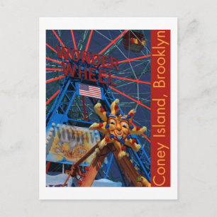 Postal Rueda de maravilla de Coney Island