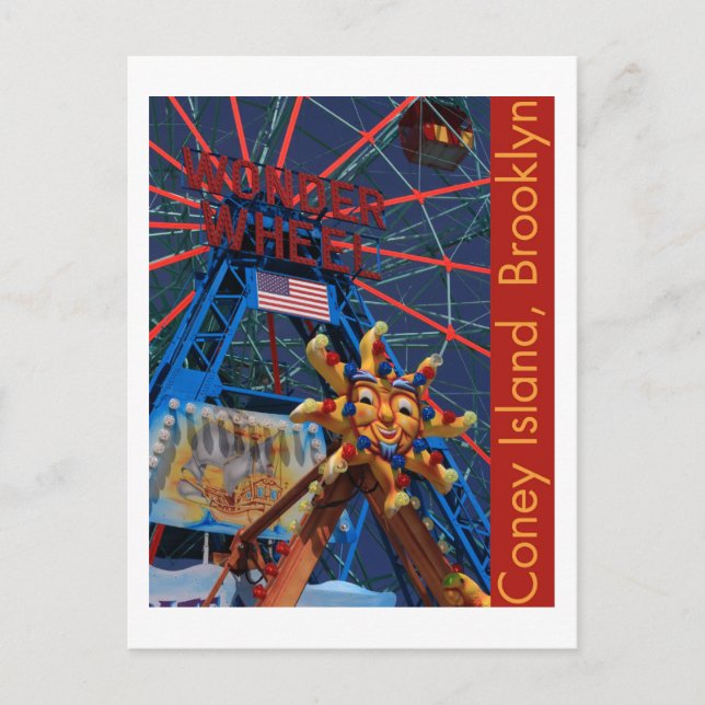 Postal Rueda de maravilla de Coney Island (Anverso)