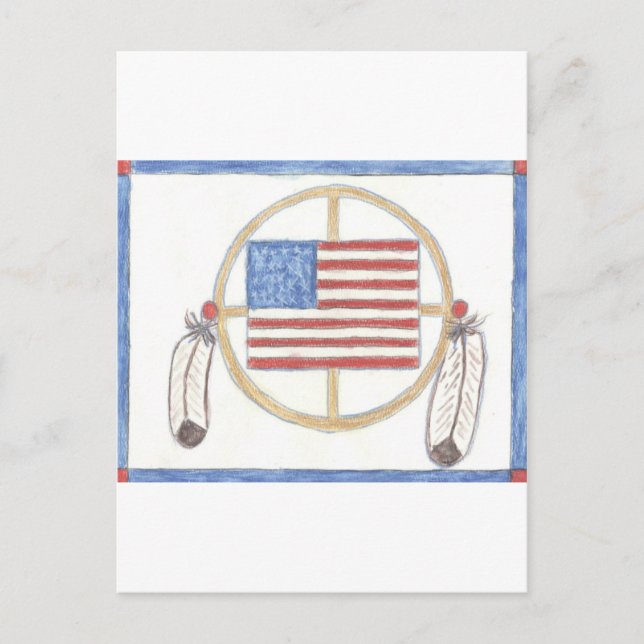 Postal Rueda de medicina nativa estadounidense (Anverso)