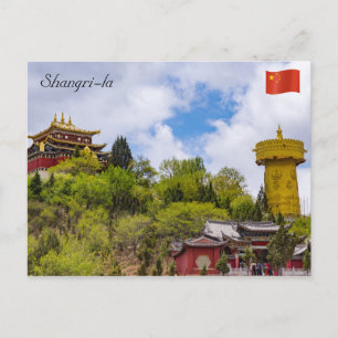 Postal Rueda de oración tibetana gigante en Shangri-la -