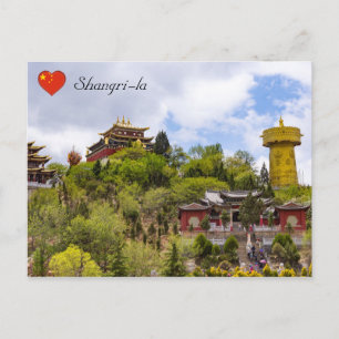 Postal Rueda de oración tibetana gigante en Shangri-la -