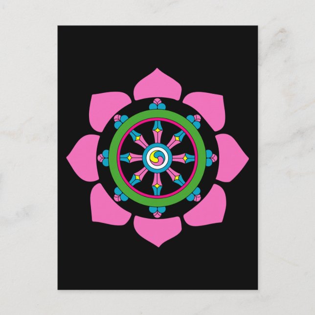 Postal Rueda Dharma (Anverso)