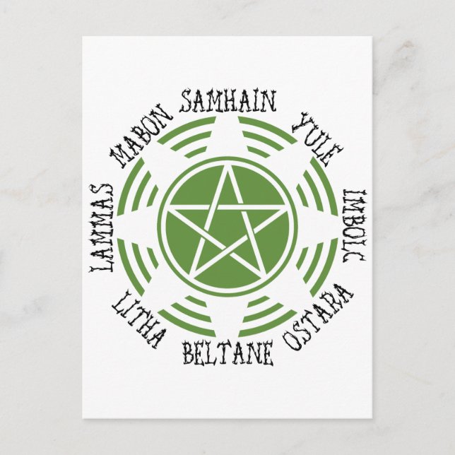 Postal Rueda pagana del año (Anverso)