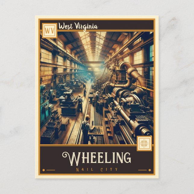 Postal Ruedas, Virginia Occidental | Vintage (Anverso)