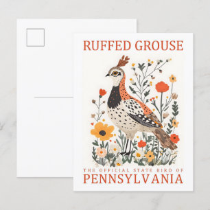 Postal Ruffed Grouse Bird of Pennsylvania Travel