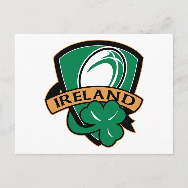 Postal rugby ball ireland shield shamrock (Anverso)