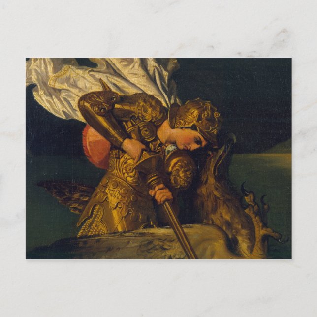 Postal Ruggiero rescatando a Angélica (Anverso)