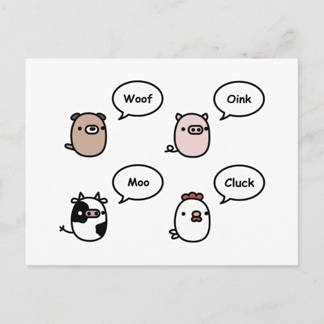 Postal Ruidos animales (Anverso)