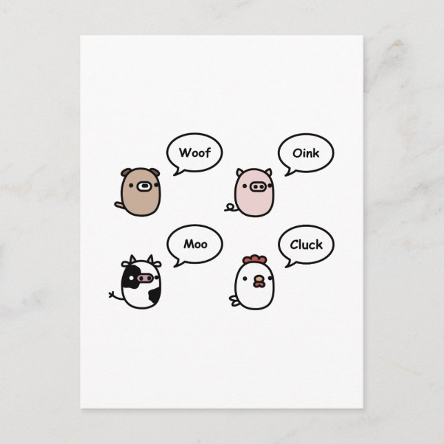 Postal Ruidos animales (Anverso)