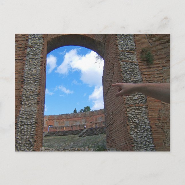 Postal Ruinas antiguas de Taormina, Sicilia (Anverso)