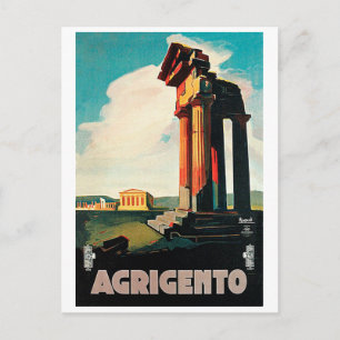 Postal Ruinas de Agrigento, Sicilia, Italia, viaje vintag