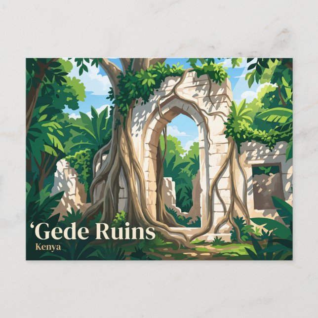 Postal Ruinas de Gede Kenia (Anverso)