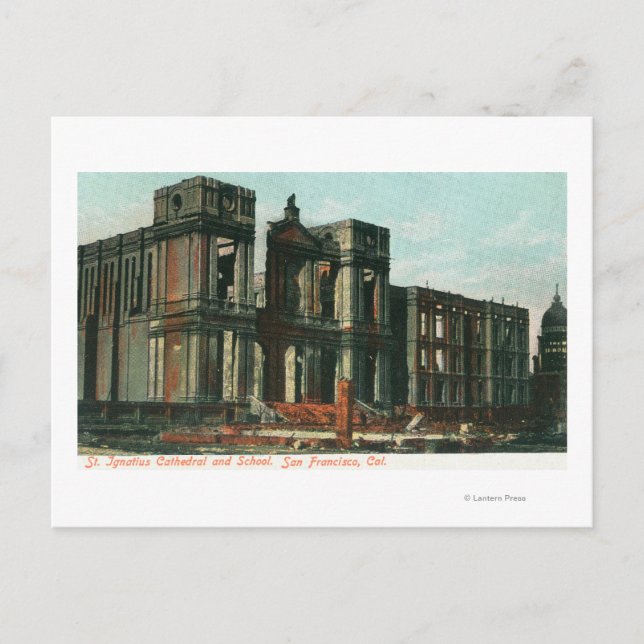 Postal Ruinas de la Catedral y la Escuela de San Ignacio (Anverso)