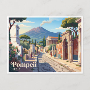 Postal Ruinas de Pompeya con Monte Vesubio Italia