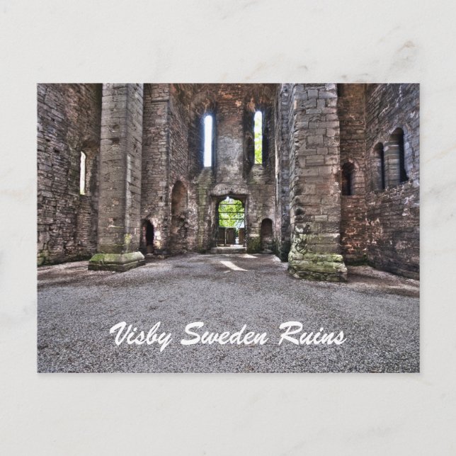 Postal Ruinas de Visby Suecia (Anverso)