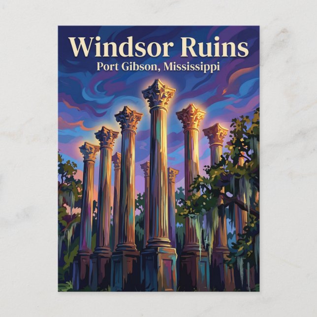 Postal Ruinas de Windsor Misisipi (Anverso)
