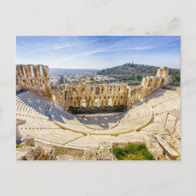 Postal ruinas del teatro antiguo de Herodion Atticus (Anverso)