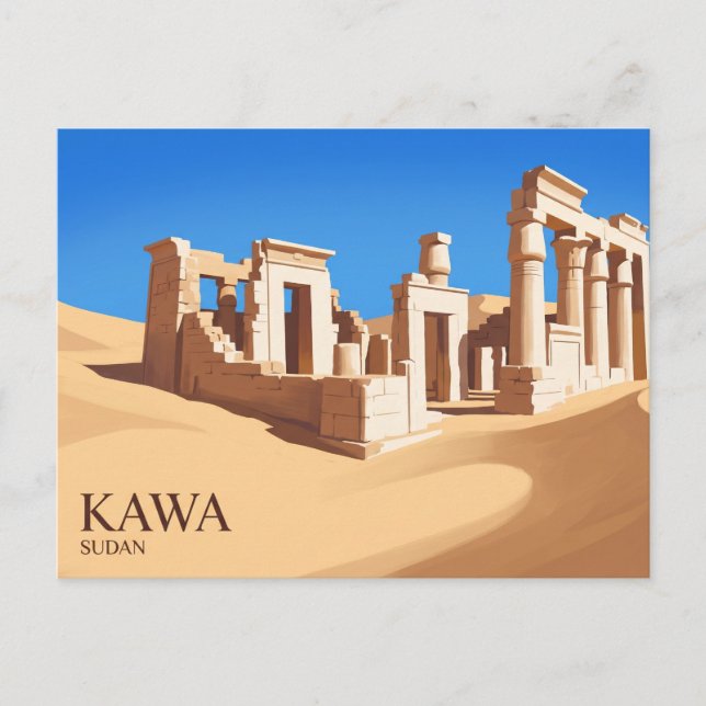 Postal Ruinas del Templo de Kawa Sudán (Anverso)