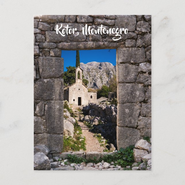 Postal Ruinas en Kotor, Montenegro (Anverso)
