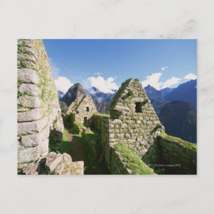 Postal Ruinas indias en Machu Picchu, en los Andes