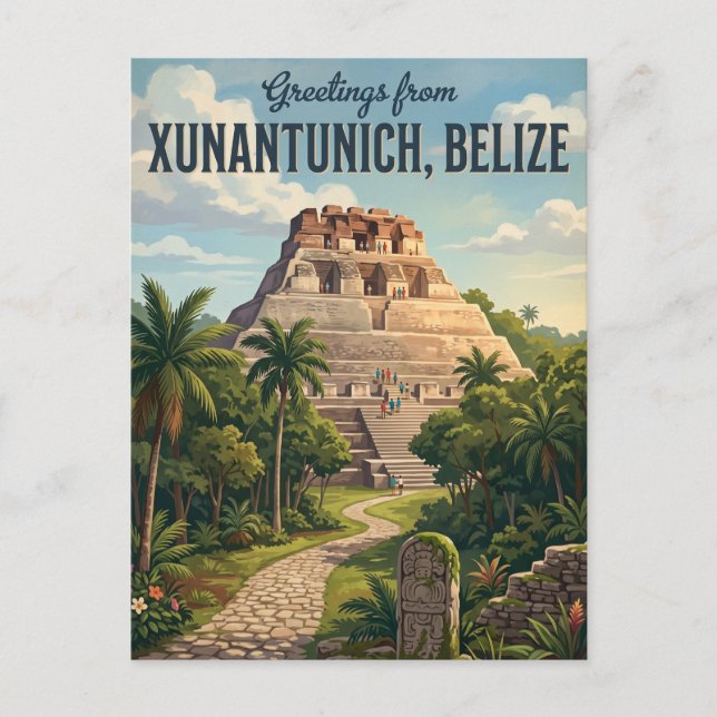 Postal Ruinas Mayas de Xunantunich en Belice (Anverso)