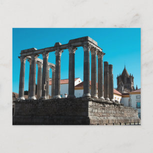 Postal Ruinas romanas en evora portuguesa