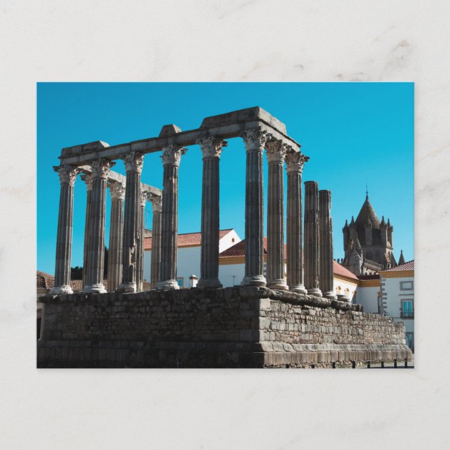 Postal Ruinas romanas en evora portuguesa (Anverso)