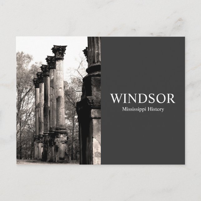 Postal Ruinas Windsor - Historia de Mississippi (Anverso)