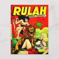 Rulah y un gran león asustado