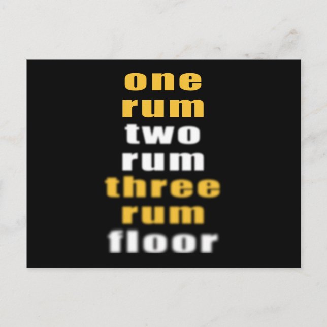 Postal Rum bebe alcohol fiesta gracioso diciendo (Anverso)