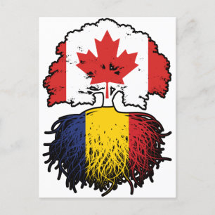 Postal Rumania Bandera de raíces de árbol canadiense ruma