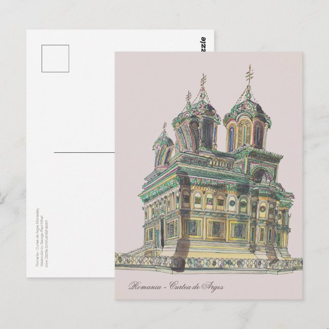 Postal Rumania | Catedral de Curtea de Arges (Anverso / Reverso)