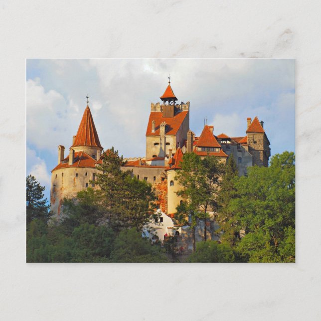 Postal Rumanía, el castillo de Drácula, Bran, Transilvani (Anverso)
