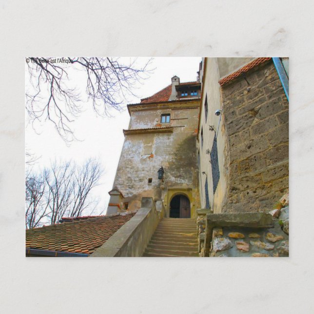 Postal Rumanía, el castillo de Drácula, Bran, Transilvani (Anverso)