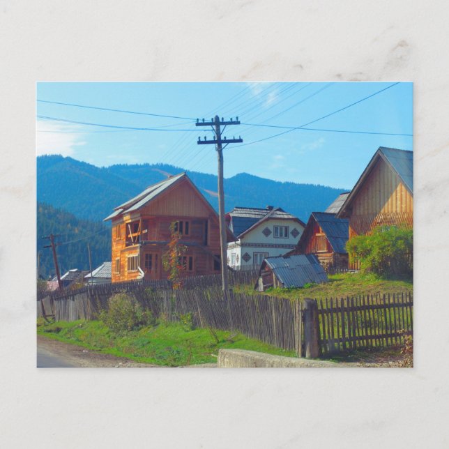 Postal Rumania, el Moldavia, pueblo agrícola (Anverso)