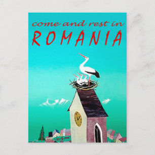 Postal Rumania, Nido de cigüeña en torre de vigilancia de