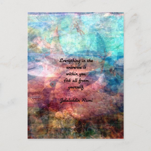 Postal Rumi Cita Sobre La Energía Y El Universo (Anverso)