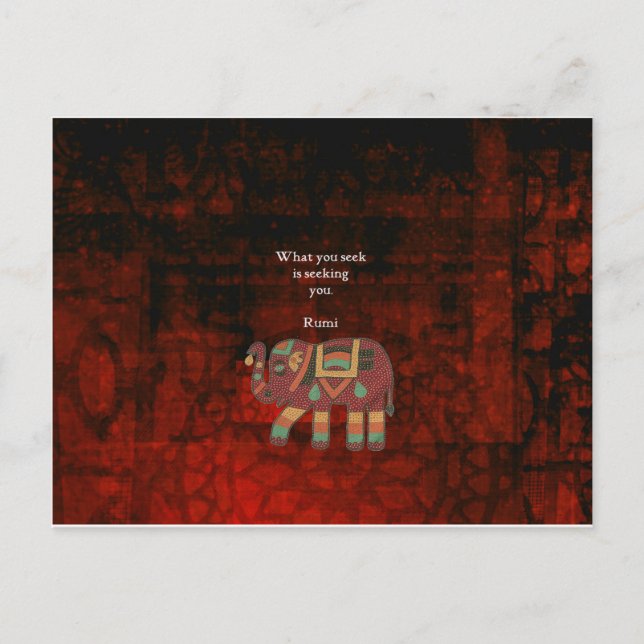 Postal Rumi inspirador lo que buscas cita (Anverso)