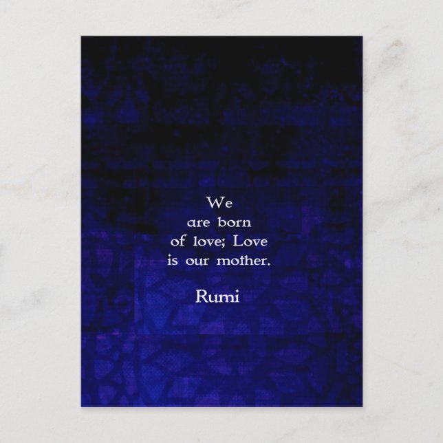 Postal Rumi Inspiradora Cita De Amor Sobre Sentimientos (Anverso)