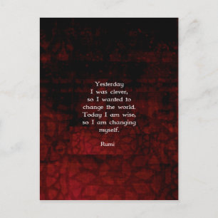 Postal Rumi Wisdom Cita sobre cambio y limpieza
