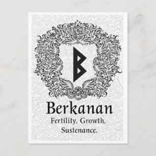 Postal Runas Berkanan /Fertilidad / Versión Blanca