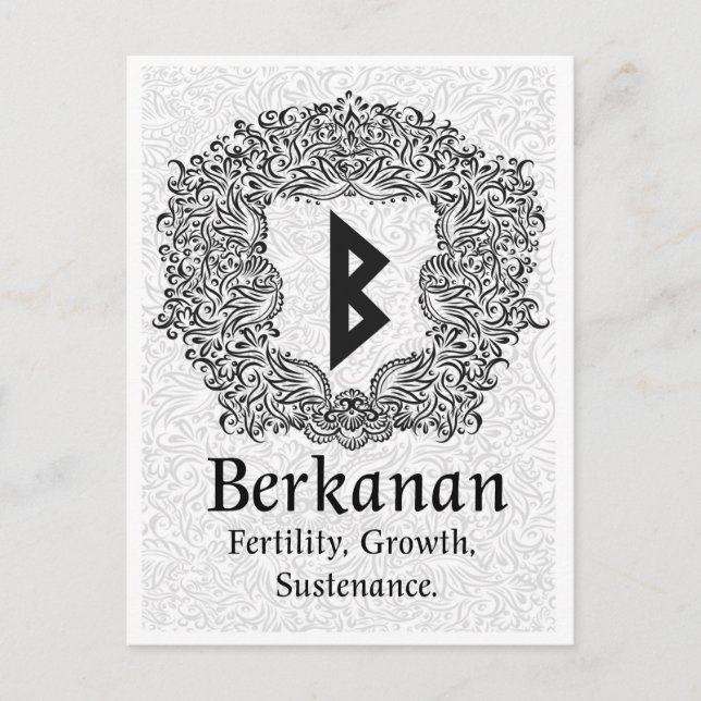 Postal Runas Berkanan /Fertilidad / Versión Blanca (Anverso)