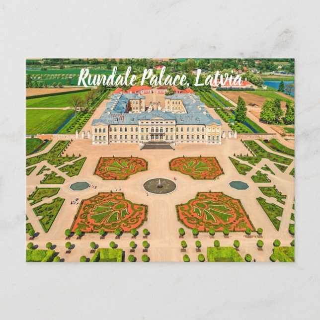 Postal Rundāle Palace Letonia estilizado (Anverso)