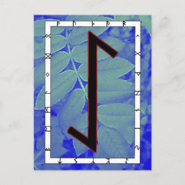 Postal Rune Eihwaz - Postcarta de perseverancia centrada