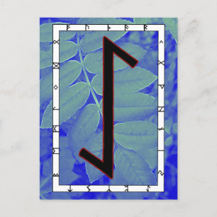 Postal Rune Eihwaz - Postcarta de perseverancia centrada