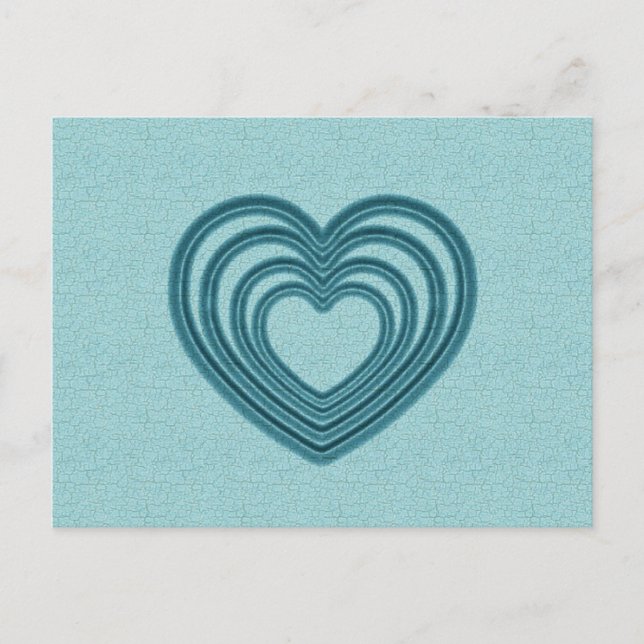 Postal Ruptura verde azulada del corazón (Anverso)
