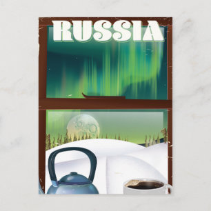 Postal Rusia Cabaña acogedora en la nieve