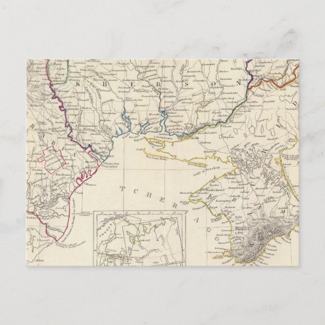 Postal Rusia en Europa Parte VIII con mapa de índices (Anverso)